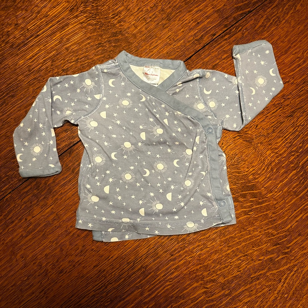 Hannah Anderson Baby Wrap Shirt with Moon and Star Print